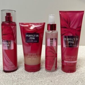 B&B Works "Perfect In Pink" Body Creme, Frag. Mist Body Scrub & Diamond Shimmer
